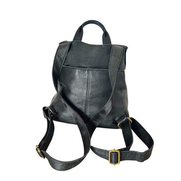 American Leather Company Bag Black Genuine Leather Preppy School Backpack - Picture 2 of 12